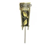 Direct Florist Supplies - In Loving Memory Memorial Metal Spike - Grave Pot Flower Vase Tribute Crematorium Loved One Relative Graveside (Nephew)