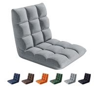 Direct Folding Floor Chair 14 Position Padded Adjustable Lounge Recliner Chair GREY