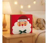 Direct Furniture Deals Personalised Christmas Eve Box - Custom Santa Keepsake with Name, Kids Xmas Hamper in Red or Green Design with Ribbon Bow, Large Flat Pack for Pyjamas, Toys & Treats (Red)