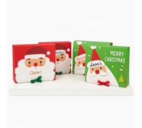Direct Furniture Deals Personalised Christmas Eve Box - Custom Santa Keepsake with Name, Kids Xmas Hamper in Red or Green Design with Ribbon Bow, Large Flat Pack for Pyjamas, Toys & Treats (Green)