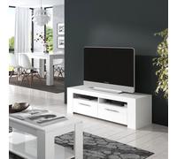 Direct Furniture Suppliers Ltd Ambit White Dual Zone Under Tv Unit - Modern Media Entertainment Cabinet - H: 43Cm X W: 120Cm X D: 42Cm