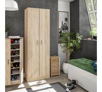 Direct Furniture Suppliers Ltd Vita Oak 2 Door Shoe & Boot Cupboard - Modular Kitchen Utility Room Cleaning Cabinet - H: 180Cm X W: 59Cm X D: 37Cm