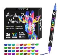 Direct Liquid Acrylic Paint Pens - 24/48/72 Colors Acrylic Paint Marker Pens Double Tip Double Sided Colouring Markers Acrylic Paint Pens For Rock Painting Wood Glass Stone Wood Ceramic Supplies