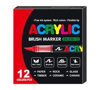 Direct Liquid Soft Head Marker, Permanent Pen Set, Double Tip Drawing Markers, Waterproof Fine Brush Art Pens, Professional Sketching Coloring Tools, 1 Set, for Artists Coloring