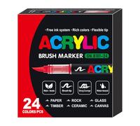 Direct Liquid Softhead Presence Markings, Acrylic Paint Markers - Permanent Drawing Markers, Multifunctional Fine and Brush Tip Markers, Creative Painting Templates Drawing