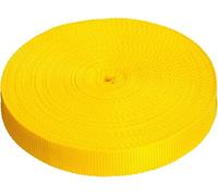 Direct Manufacturing 25mm x 50m Webbing Roll Polypropylene for DIY, Straps, Harnesses, Lashing and more | 970lb / 440kg breaking strain | Made in UK (Yellow, 25)