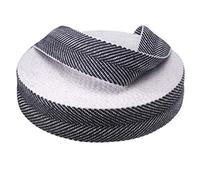 Direct Manufacturing Upholstery Webbing, Herringbone Black/White Cotton, Traditional Jute 2" 50mm x 10m - Made in The UK