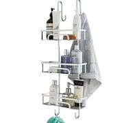 Direct Online Houseware Extra Large Aluminium Rust-Proof Premium 3 Tier Hanging Shower Caddy - Over Door Metal Storage Racking - 79 H x 28 W x 20.5 D - 10 Year Rust-proof Guarantee,Silver,RBW2716