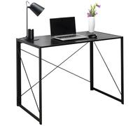 Direct Online Houseware House of Home Compact Folding Desk - Space-Saving 100cm Foldable Computer Desk for Home Office, Bedroom & Small Spaces - Easy Assembly, Sturdy Black Design