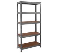 Direct Online Houseware House of Home Garage Shelving Unit 5 Tier Heavy Duty Metal Storage Rack, Steel Racking for Garage, Shed and Workshop, 70 x 30 x 150 cm, Grey