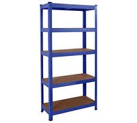 Direct Online Houseware House of Home Garage Shelving Unit 5 Tier Heavy Duty Metal Storage Rack, Steel Racking for Garage, Shed and Workshop, 70 x 30 x 150 cm, Blue