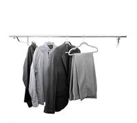Direct Online Houseware House of Home Heavy Duty Wall Mounted Clothes Rail - Hanging Coat Rack Wardrobe Replacement - Clothes Storage & Organiser for Shirts, Coats, Jackets & Hat (Chrome, 5ft Wide)
