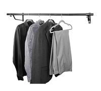 Direct Online Houseware House of Home Heavy Duty Wall Mounted Clothes Rail - Hanging Coat Rack Wardrobe Replacement - Clothes Storage & Organiser for Shirts, Coats, Jackets & Hat (Black, 4ft Wide)