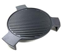 Direct Store Cast Iron Plate Setter, 15'' Pizza Grilling Stones, Heat Deflector for Medium Big Green Egg Grill & Other 15'' Diameter Cooking Grills, Kamado Grill, Round, Black