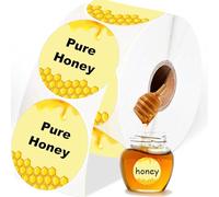Direct Thermal Label Stickers Honey Themed Personalized Honey Labels 2 Inch - Honey Jars and Bottles Labels Honey Farm Kitchen Name Small Business Thermal Stickers for Honey Quart Jars 500 Pcs