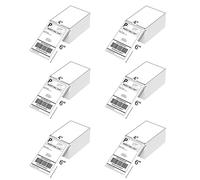 Direct Thermal Labels Fanfold Shipping Labels - White 4" x 6" (101x152mm) Sticky Stickers for Packaging Envelopes and Thermal Printers BPA&BPS Free (6 Stacks/3000 Labels)