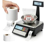 Direct Thermal Scale Labels 58mm x 60mm Rolls x1 Roll 500 Labels - Compatible with Avery Berkel, CAS LP Series, Dibal DIGI SM Scales. Weighing Scale Label Rolls for Food & Butcher Shops