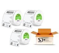 Direct Thermal Shipping Labels 4" x 6" - 3 Roll Multipack (1,500 Labels Total) - 100 x 150 mm Premium White Self-Adhesive - Compatible with Zebra, MUNBYN & Desktop Thermal Printers