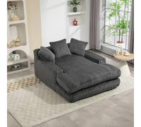 Direct Wicker Oversized Upholstered Soft Chaise Lounge Sofa with 2 Throw Pillows in Dark Grey | Size: 1 Pack Direct Wicker Dark Grey 1 Pack