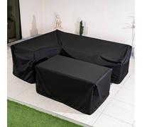 Direct Wicker Protective Cover - Corner Set with Rectangular Table in Black | Size: Large Direct Wicker Black L