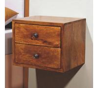 Direct Wicker Solid Wood Solis Chestnut Wall Mounted Nightstand, 2 Drawers in Dark Brown | Size: 1 Pack Direct Wicker Dark Brown 1 Pack