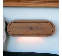 Direct Wicker Solid Wood Wall Mounted Round Chestnut Bedside, 1 Drawer in Dark Brown | Size: 1 Pack Direct Wicker Dark Brown 1 Pack