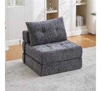 Direct Wicker Tufted Chenille Folding Sofa Bed with Pillow & Back Support in Grey | Size: 1 Pack Direct Wicker Grey 1 Pack