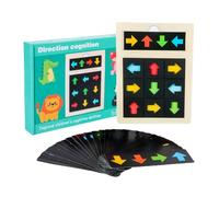 Direction Block Puzzle - Wooden 22.5x15.8x2.8cm | Kids Direction Recognition Color Games | Cognitive Board Game Brain Teaser Shape Matching Educational Toy For Preschool Girls Kids Learning And Daily