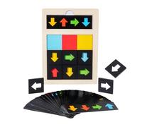 Direction Block Puzzle - Wooden Direction Toy, Color Shape Matching Game, Learning Board with Blocks Design, Cognitive Educational Toy, Interactive Thinking Training Activity
