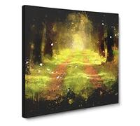 Direction of the Forest Paint Splash Canvas Print | Gallery Wrapped 30mm Frame Wall Art | 14x14 inches | Ready to Hang | Modern Landscape Picture | Living Room Bedroom Lounge Office