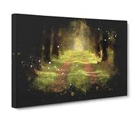 Direction of the Forest Paint Splash Canvas Print | Gallery Wrapped 30mm Frame Wall Art | 30x20 inches | Ready to Hang | Modern Landscape Picture | Living Room Bedroom Lounge Office