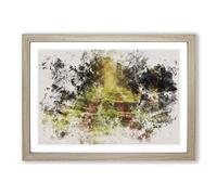 Direction of The Forest Watercolour Framed Print | A2 Oak Framed Wall Art | Ready to Hang | Modern Landscape Picture | Living Room Bedroom Lounge Office