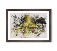 Direction of The Forest Watercolour Framed Print | A2 Walnut Framed Wall Art | Ready to Hang | Modern Landscape Picture | Living Room Bedroom Lounge Office