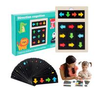 Direction Puzzle,Wooden Direction Recognition Puzzle Toy - Cognitive Board Game Learning Brain Teaser Shape Matching Educational Toy for Preschool Girls Kids