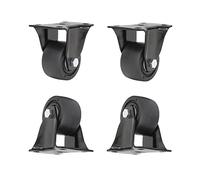Directional casters Set of 4 Pcs One-Way Direction Type castors Nylon Caster Prevent Scratches and Noise Plate Castor Wheels Suitable for Table Trolley Antique Furniture (50mm,Black)