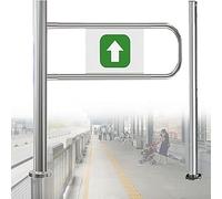 Directional Security Gate for Supermarkets & Libraries, 90° Metal Barrier, Sturdy 91 x 99 cm, Ideal for Retail Stores, Effective Customer Flow Management & Safety.