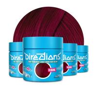 Directions Vivid Rubine Red Semi Permanent Hair Dye 100ml, Vegan Deep-Conditioning Formula, Rich Ruby Tones - 4 Pack