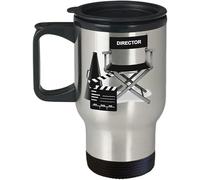 Director Chair Travel Mug - Film School Graduate Music Theater Theatre Gift Stainless Steel Silver Travel Tea/Coffee Mug.