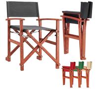 Director's chair anthracite eucalyptus wood FSC®-certified Folding garden chair up to 160kg