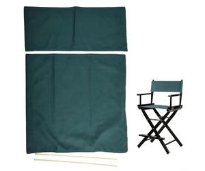 Directors Chair Replacement Canvas Cover Set Portable Folding Stool Seat Protector Kit for Patio Garden Deck Furniture Dark Green