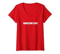 Director's Cut V-Neck T-Shirt, Women, Red, L