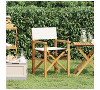 Director's Folding Chair Cream Teak 55x54x85cm Fine Sanded Wood Polyester Seat.