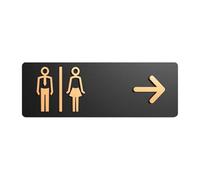 Directory for Toilets - Self-Adhesive Acrylic Arrows Left and Right, Bathroom Display, Durable, Waterproof, Office and Door Marker, Navigation Guide for Shopping Malls, Buildings, Hotels, R