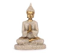 Direkame Buddha Sandstone Statue, Mini Zen Monk Feng Shui Decor Sculpture, Meditation Buddha Statue, Buddha Figurine for Home Office Decor