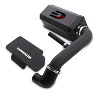 Direnza Cold Air Induction Kit Compatible with Mini Cooper S R56 1.6T 2006-2013 Black Heat Shield Logo Intake Pipe Red Mesh Filter Silicone Pipes Clamps Included