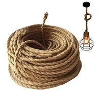 Dirfuny 10 Hem p Rope Braided Cable, 2 Core Electrical Cable, Vintage Braided Flex Cable Twisted Fabric Electrical Wire for Industrial Pendant Lights or Other Appliances - 10m
