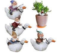 Dirfuny Gnomes Outdoor | Dwarf Sitting Duck - Doll Doll Figurine Dwarf Doll Miniature Doll for Garden Decoration