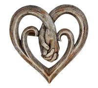 Dirfuny Heart Holding Hands Wall Decor Faux Wooden Heart Wall Decor Decor Unique Art Sculpturewall For Bathroom Livingroom Home Indoor Sculptures Decoratio Forever Love