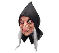 Dirfuny Old Woman Witch Mask - Halloween Scary Horror Cosplay Costume