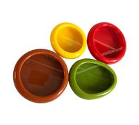 Dirfuny Vegetable and Fruit Storage Containers for Fridge, 4 Pack Reusable Food Saver - Tomato, Avocado, Onion, Lemon Keeper Holder - Refrigerator Vegetable Crisper Makes Food Stays Fresh Longer